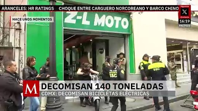 Decomisan 140 toneladas de bicicletas eléctricas en el centro de la Ciudad de México