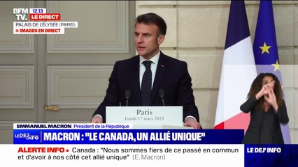 Emmanuel Macron: "Le Canada est pour nous un ami unique"