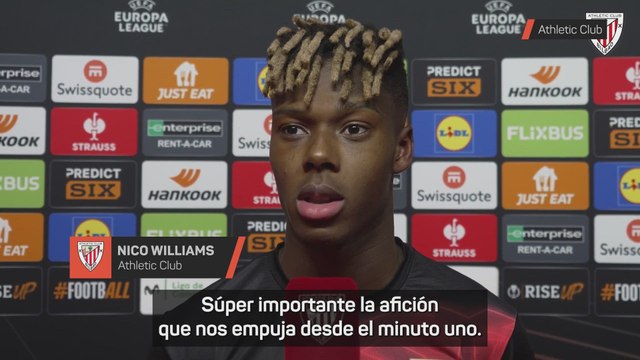 Declaraciones de Nico Williams tras la remontada ante la Roma | UEFA Europa League