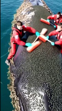 🐋✨ Epic Rescue! Team Cleans Giant Whale Covered in Barnacles! 🧼🚿