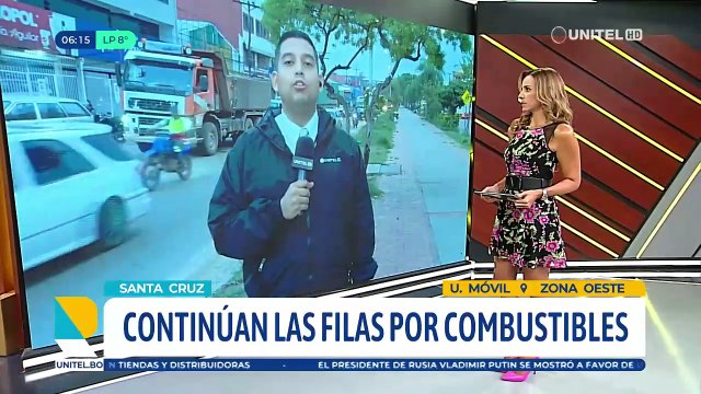 Largas filas de vehículos por combustibles en el kilómetro 6 de la Doble Vía a La Guardia