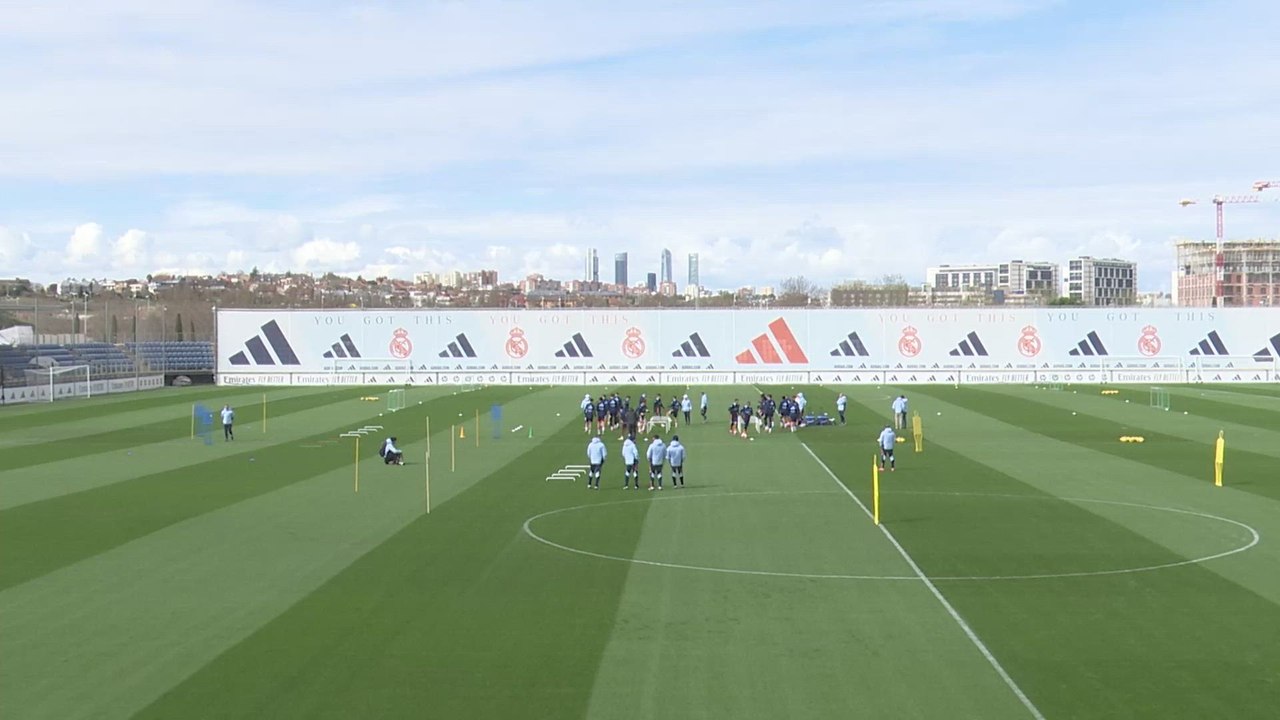 Entrenamiento del Real Madrid previo al partido ante el Villarreal