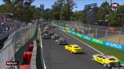 V8 Supercars 2025 Melbourne Race 2 Start Lebrocq Hard Crash