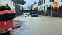 Maltempo in Toscana, esonda il Rimaggio: strade come fiumi a Sesto Fiorentino