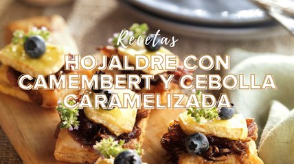 Receta: hojaldre con camembert y cebolla caramelizada