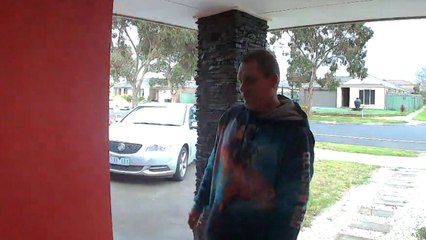 Man comes home too greet a big huntsman spider on the front door handle *Hilarious*