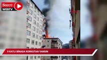 9 katlı binada korkutan yangın