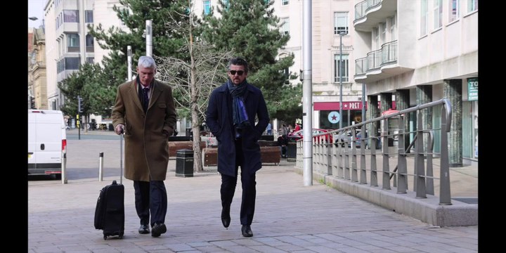 Joey Barton arriving at Liverpool Crown Court for alleged abusive messages case