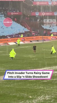 Pitch Invader’s Slippery Escape During Rainy Rugby Game! | The End 😂