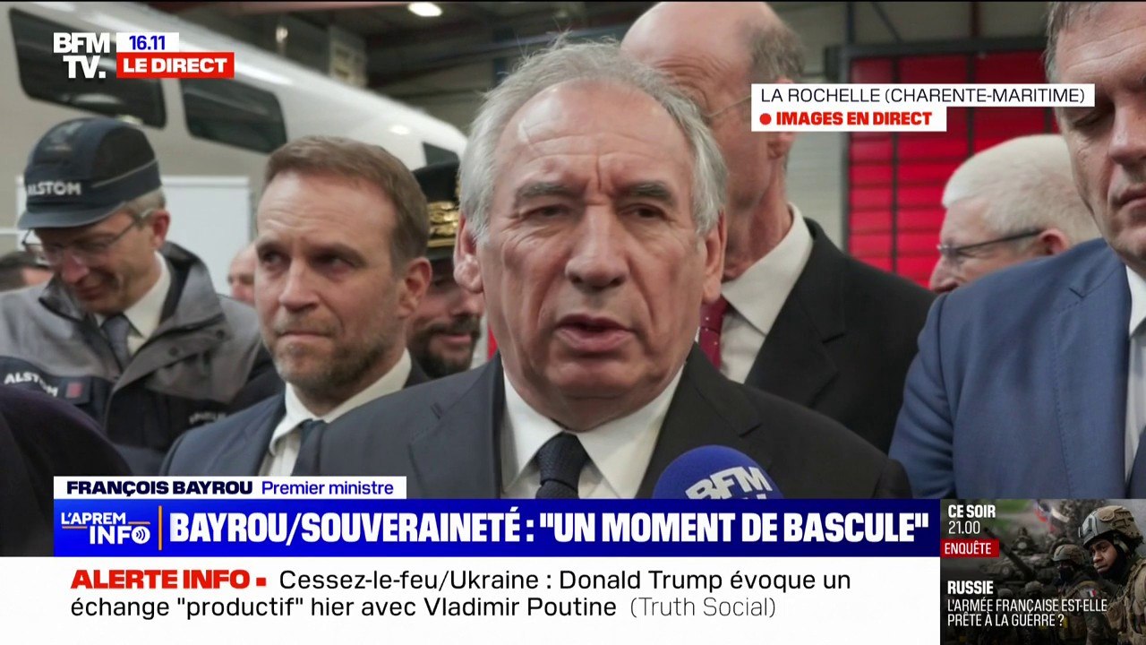 Pour François Bayrou, le retour de Donald Trump à la Maison Blanche est "le deuxième moment de basculement" après l'invasion de l'Ukraine par la Russie