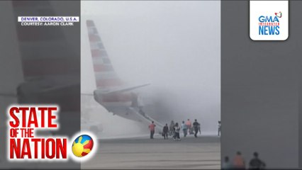 Na-divert na eroplano, nasunog; 12 sugatan | SONA