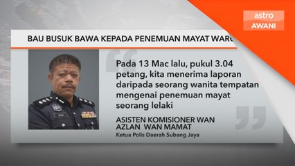 Bau busuk bawa kepada penemuan mayat warga emas