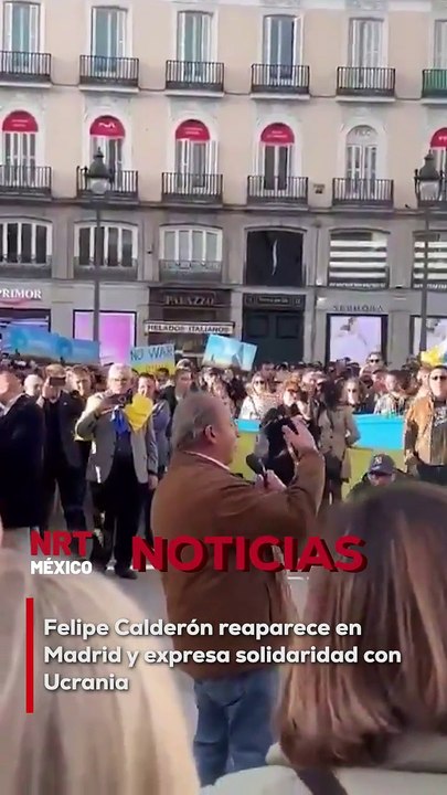 Felipe Calderón reapareció en un evento público en la Plaza del Sol en Madrid, donde expresó su solidaridad con Ucrania.