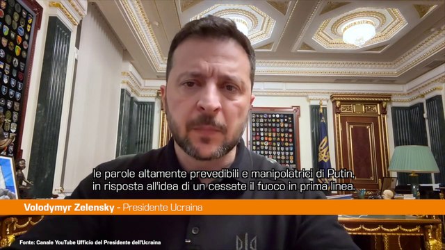 Zelensky Putin vuole continuare la guerra