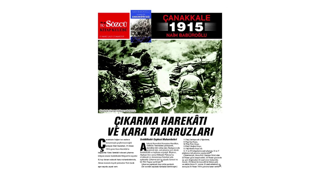 Naim Babüroğlu'nun kaleminden Çanakkale 1915 SÖZCÜ ile birlikte ücretsiz