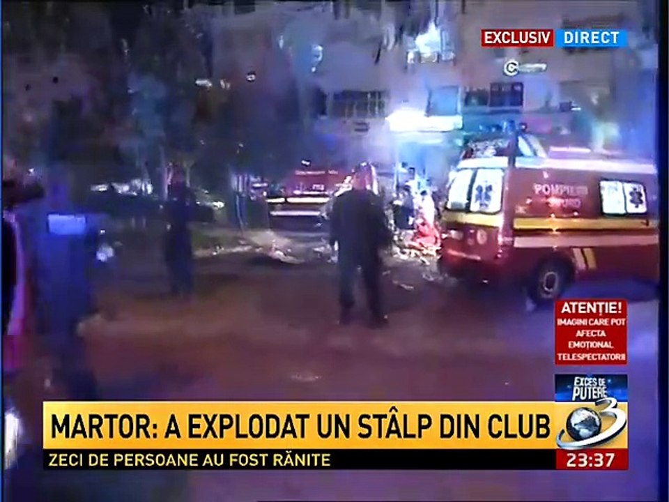 Exces de putere: Explozie puternica Într-un club din Bucureşti (30.10.2015)