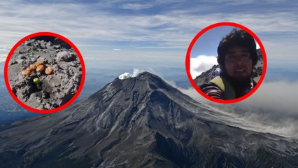 Volcán Popocatépetl está de cumpleaños y hombre sube hasta el cráter a dejar ofrenda