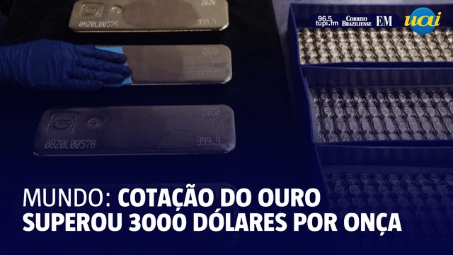 Cotação do ouro supera US$ 3.000 com tarifas e temores geopolíticos