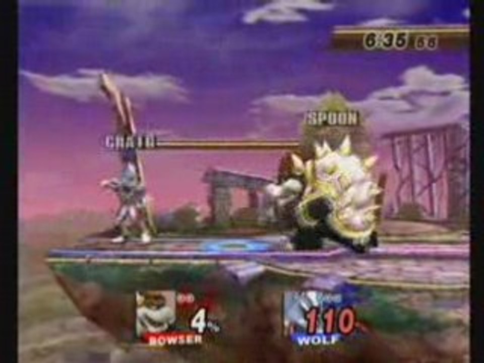 SSBB: Craig (Wolf) vs Spoon (Bowser)