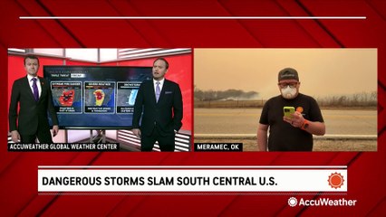 Smoke and dust fill the sky in Oklahoma