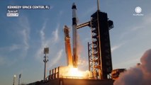 SpaceX rocket carrying Crew-10 launches into space