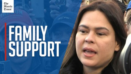 Sara Duterte speaks outside ICC as father's hearing opens