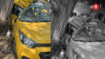 Turistas salieron expulsados por las ventanas tras brutal choque entre taxi y árbol en Santa Marta