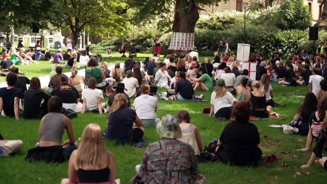 Crowds honour the lives lost to gendered violence
