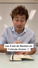Les 3 lois de Newton en une minute, abonne-toi ✅ #prof #physique