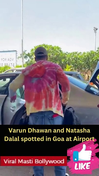 Varun Dhawan and wife Natasha Dala at Goa airport