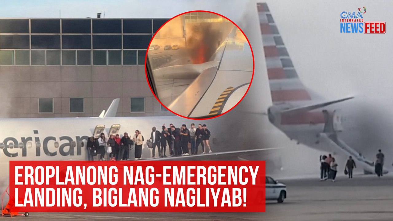 Eroplanong nag-emergency landing, biglang nagliyab! | GMA Integrated Newsfeed