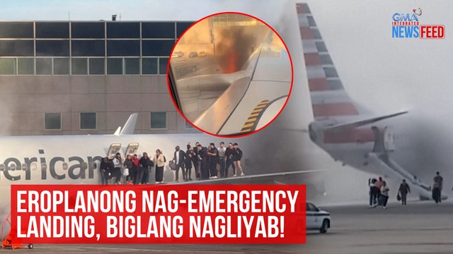 Eroplanong nag-emergency landing, biglang nagliyab! | GMA Integrated Newsfeed