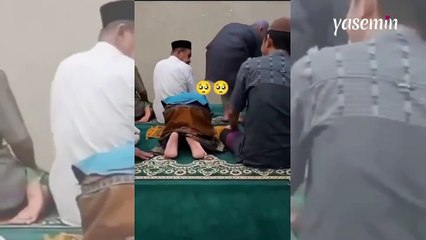 Secde de uykuya dalan küçük çocuk herkesi korkuttu