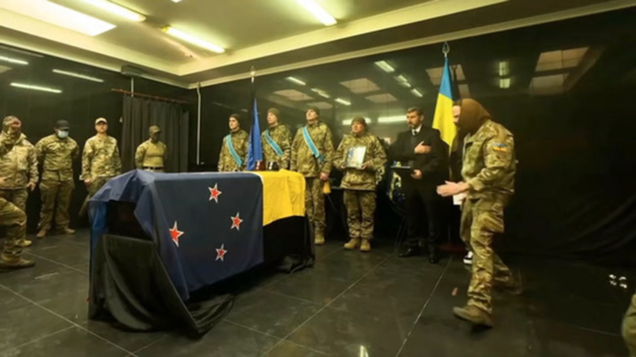 Watch: Ukrainian soldiers perform haka to honour fallen New Zealand soldier