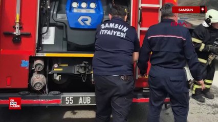 Samsun’da kiralık araç seyir halinde yandı