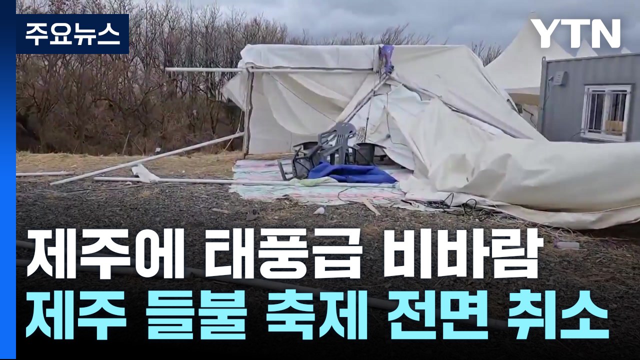 태풍급 강풍 피해에 '제주 들불 축제' 취소...화재도 잇따라 / YTN