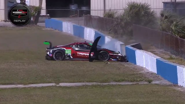 IMSA 2025 12H Sebring Race Scardina Hard Crashes