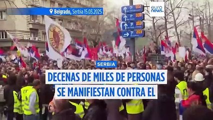 Protesta masiva en Belgrado contra el Gobierno del presidente Vucic