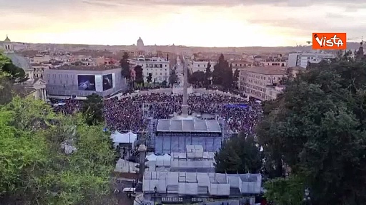 Manifestazione "Una piazza per l'Europa" a Roma, le immagini dall'alto