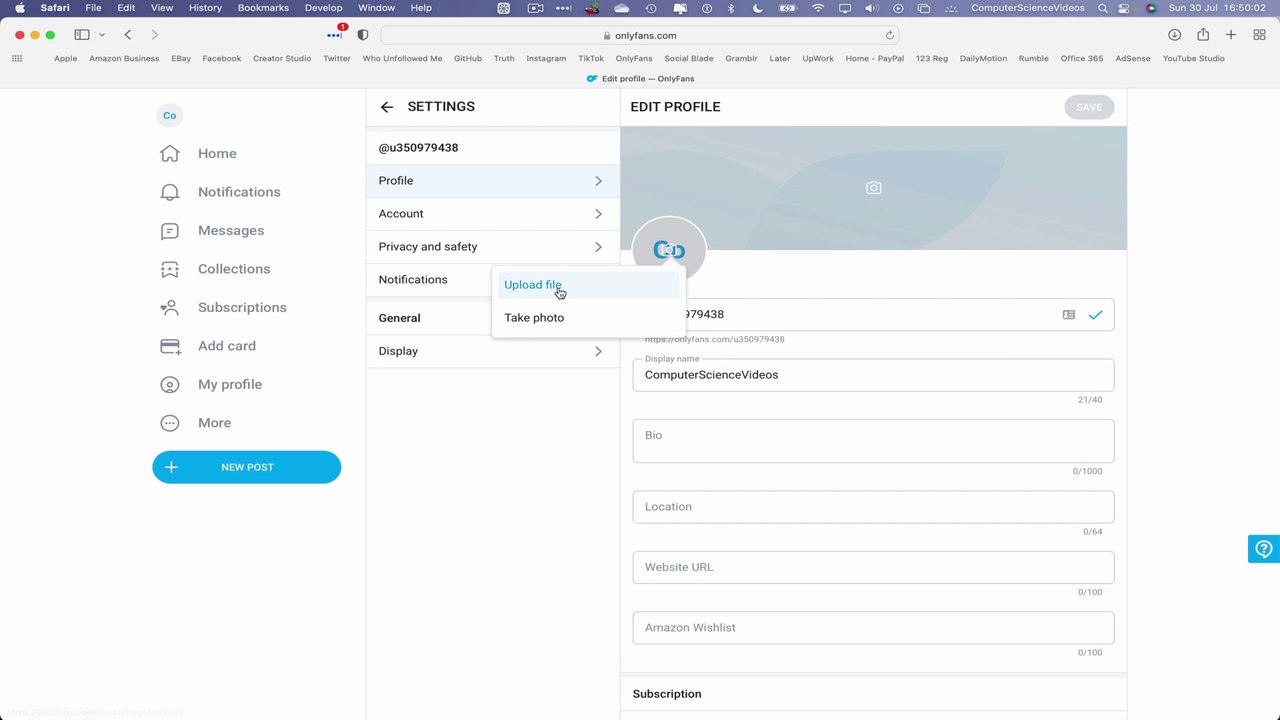 How to UPLOAD a Profile Picture to Your Only Fans Account On a Mac (Tutorial 6) - Basic Tutorial