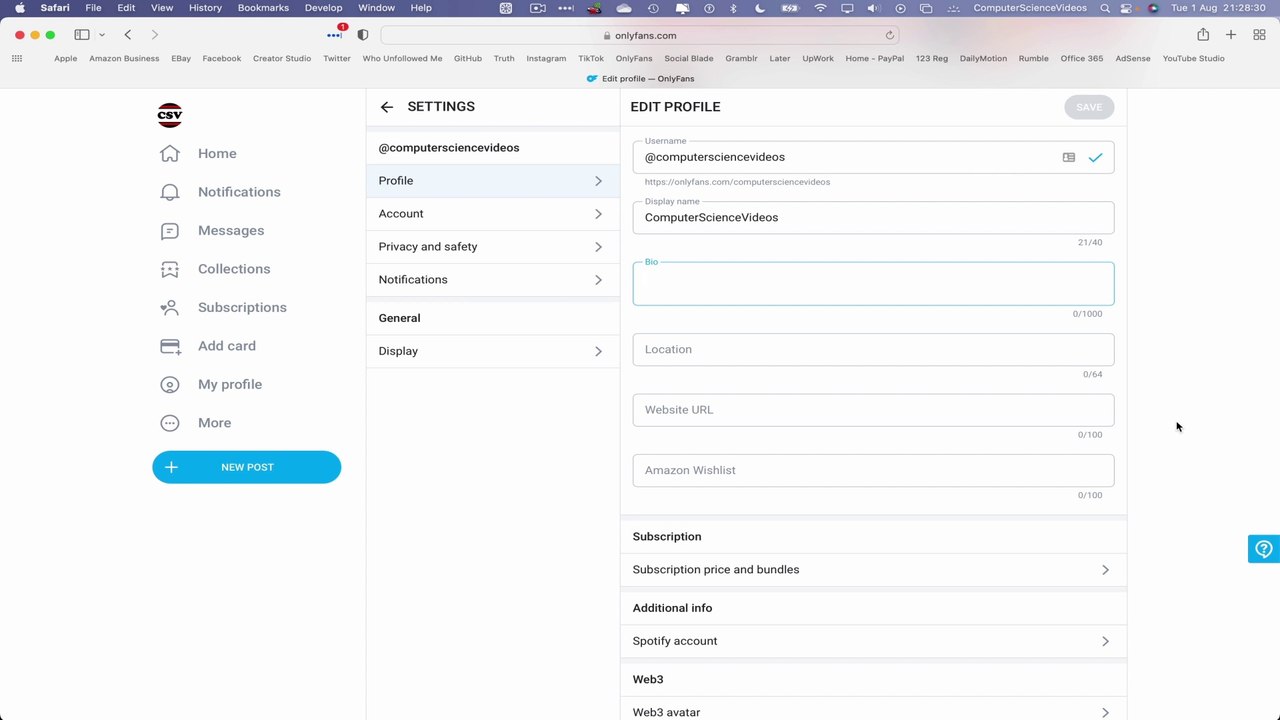 How to INSERT a Bio On Your Only Fans Account On a Mac Computer (Tutorial 9) - Basic Tutorial | New