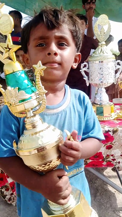 My son winning trophy
