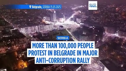 More than 100,000 protesters flood the streets of Belgrade in anti-corruption rally