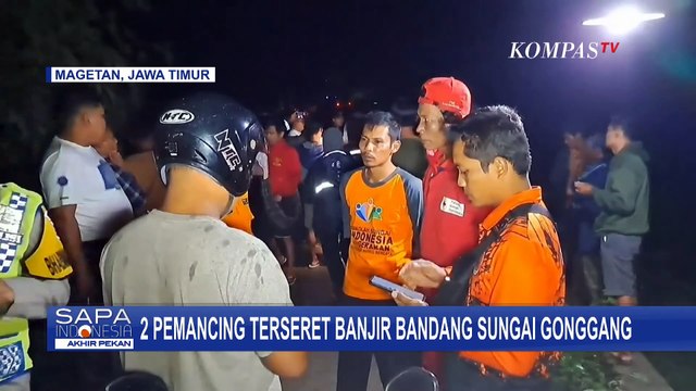 Pencarian 2 Pemancing Terseret Banjir Bandang Sungai Gonggang Magetan