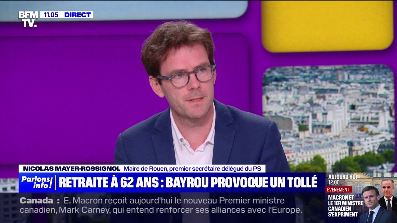 "Monsieur Bayrou ne facilite pas les choses": Nicolas Mayer-Rossignol (PS) évoque la position de François Bayrou, qui ferme la porte à un retour de la retraite à 62 ans