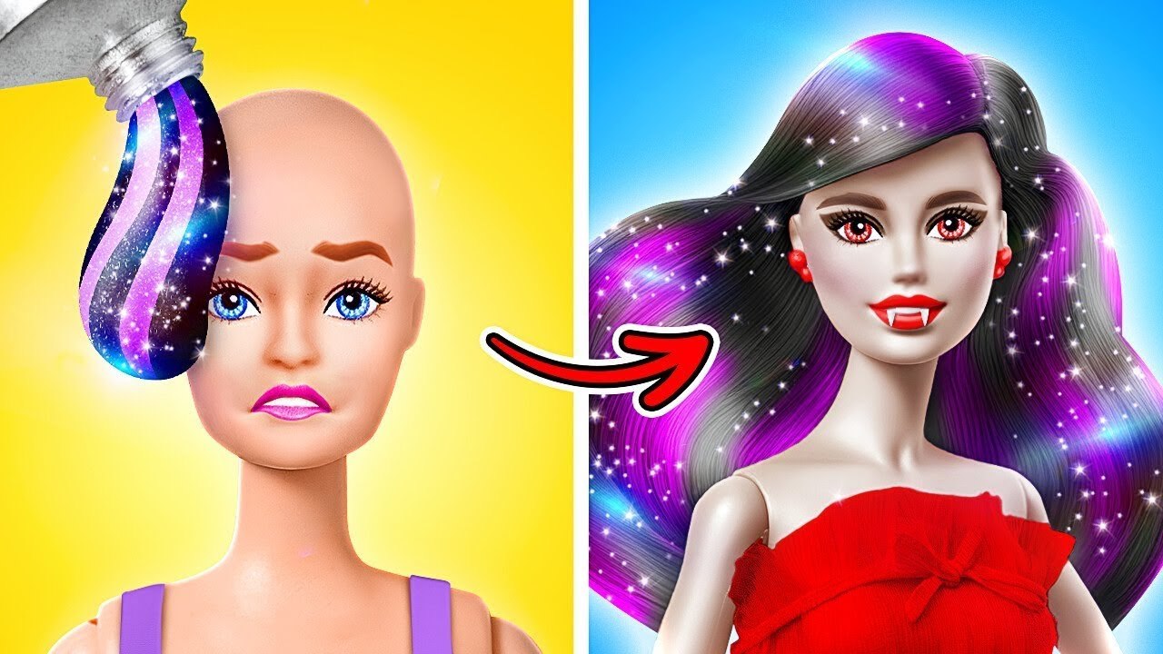 BARBIE SE TRANSFORME EN VAMPIRE ! La transformation épique de Barbie au cœur brisé en vampire