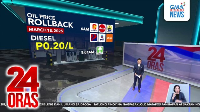 Rollback sa presyo ng ilang produktong petrolyo, ipatutupad simula bukas | 24 Oras