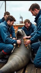 🚨 Incredible Rescue! 🦭 Giant Seal Gets a Spa Day After Being Covered in Barnacles! 🛁✨