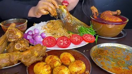ASMR EATING,FISH CURRY MUTTON CURRY,MURGHIR JHOL,EGG CURRY _EATING SHOW_