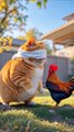 Cat😺 and Cock🐓 Story... By AI CATS STORY.